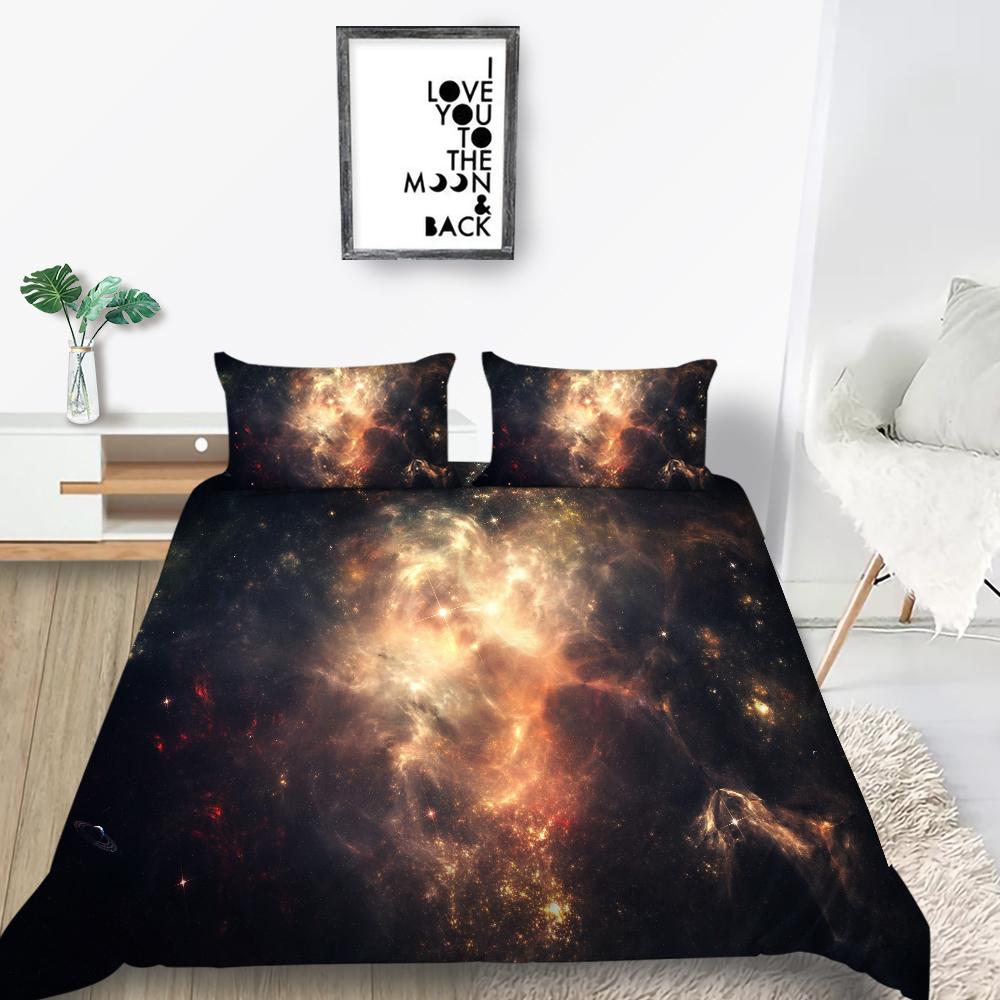 Sternenhimmel-Bettbezug, atmungsaktive Heim-Tagesdecken mit Kissenbezug, luxuriöser Bettbezug für Kinder, einzigartiges Design, Bett-Sets