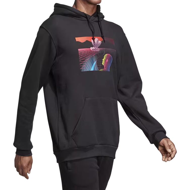 adidas Originals D Hoodie Soft Comfortable Long Sleeve American Sweatshirt Men Hoodies Black DV2038