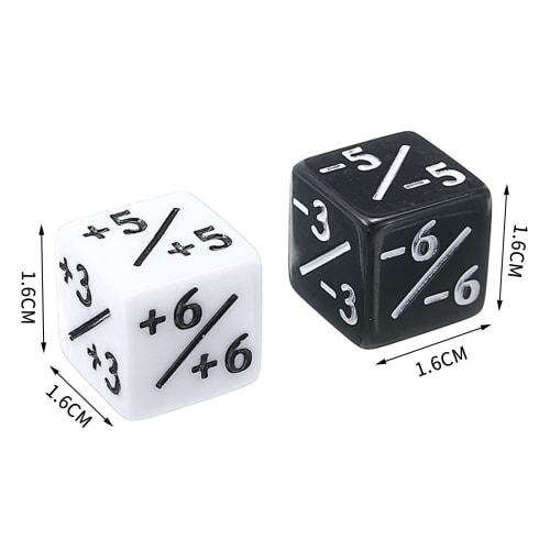 Oleporel 24 Dice Counters, Token Dice, Loyalty Dice, D6 Dice, White +1/+1 and Black -1/-1, Compatible with Magic, MTG, CCG, and Card Game Accessories