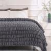 Cozyglam Soft Fluffy Plush Blanket for Bed, Bedspread Gray