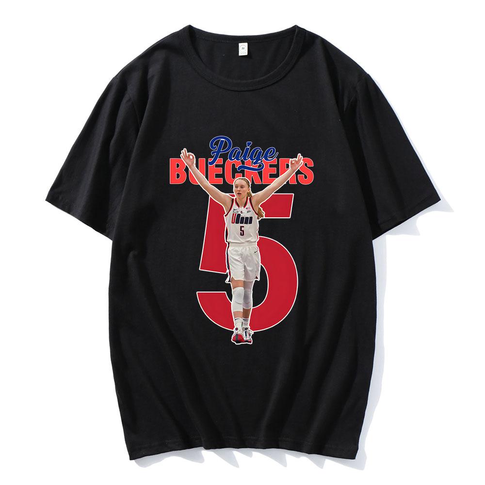 Paige Bueckers Number 5 Tshirts Basketball Player Printing Teeshirt Graphic Tees Short Sleeve UnisexWomen Tshirts Camisetas Male