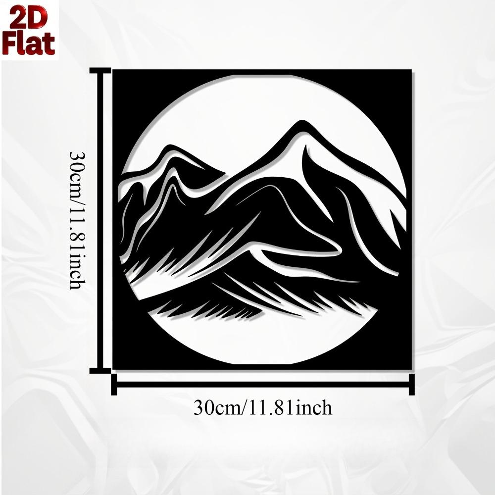 

1pc Rust Resistant Mountain Metal Wall Art, Nature Lover Gift for New Year Christmas, Indoor Outdoor Garden Fence Living Room Decor 12in
