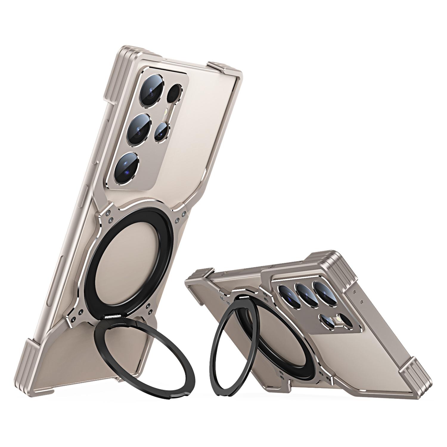 

Для Samsung Galaxy S24 Ultra Металевий бампер Магнітна кришка телефону з підставкою B