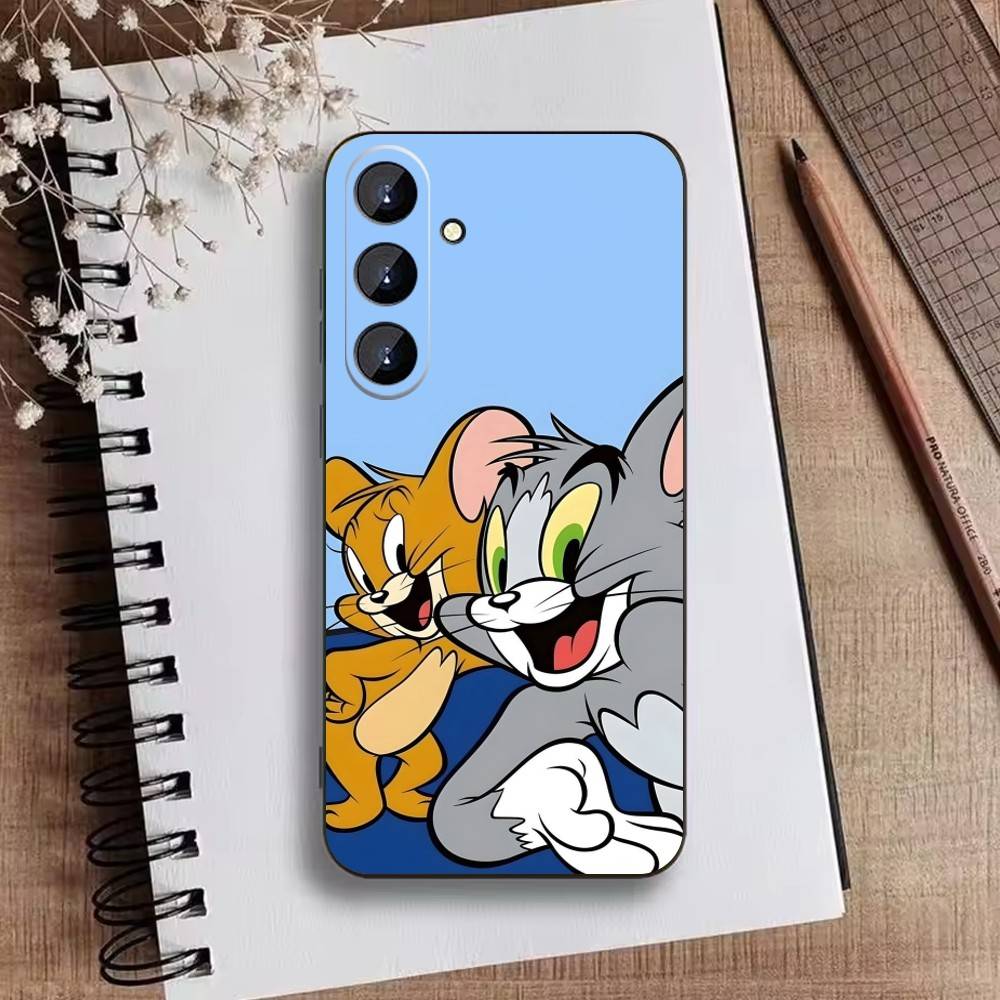 U-Tom And J-Jerry Phone Case For Samsung Galaxy A73,21,22,32,71,53,52,51,80,5G Soft Black Cover