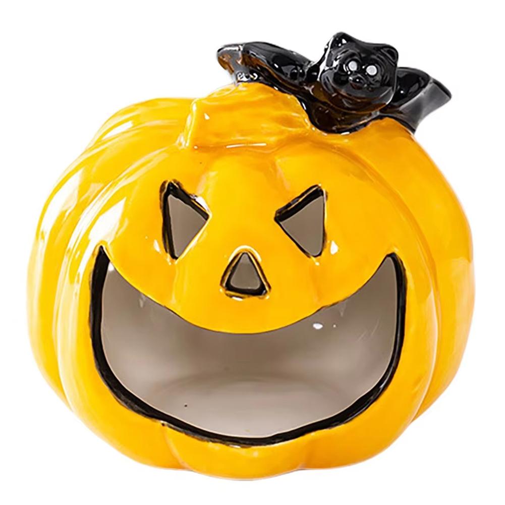 Halloween Ceramic Ghost Candle Holder Candlestick Candy Storage Ceramic Ghost Candlestick for Party Centerpieces Decor