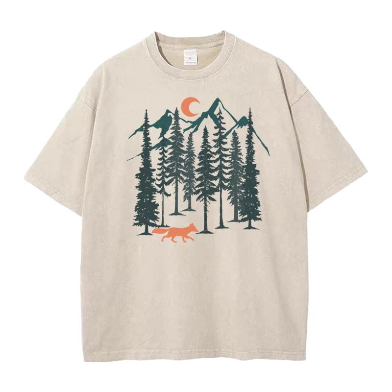 Outdoor Style Hip Hop Washed Retro T Shirts Crew Neck Pure Cotton Female Tees Washed T Shirt