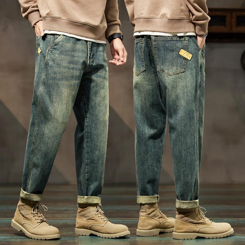 

2024 Мужские универсальные свободные прямые джинсы-шаровары — простые, модные и идеальные для весны и осени 29 (2 feet 2) 110 catties