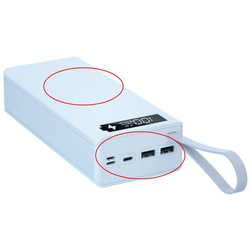 Detachable LCD Display DIY 16x18650 Battery for Case Power Bank for Shell External Box without Battery 5W Wireless Charg
