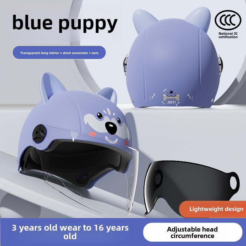"3C Certified Kids' Winter Motorcycle Safety Helmet - Electric, Warm, Half-Helmet for Boys & Girls"