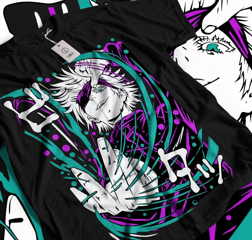 

Gojo Satoru T-Shirt Jujutsu Kaisen best Anime manga lover black t-shirt 013 4XL
