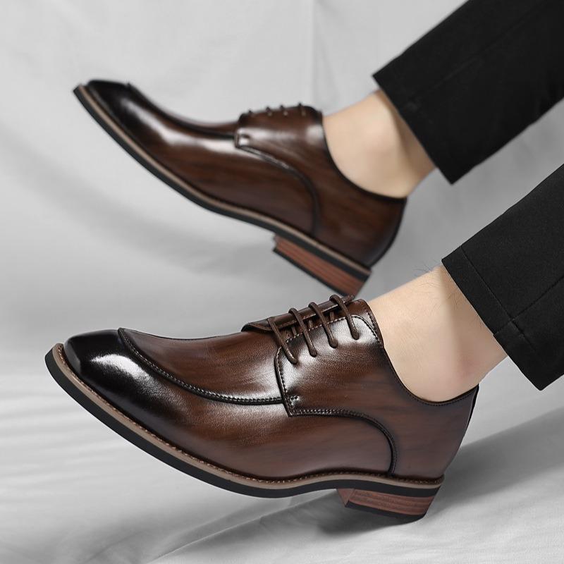 Klassische Italienische Luxusmarke Herren Elegante Schwarze Anzugschuhe Authentisch Echtes Leder Schnürung Oxfords Business Soziale Fußbekleidung
