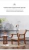 Retro Comfortable Chinese Solid Wood Armchair with Linen Fabric and Native Sponge Cushion.
