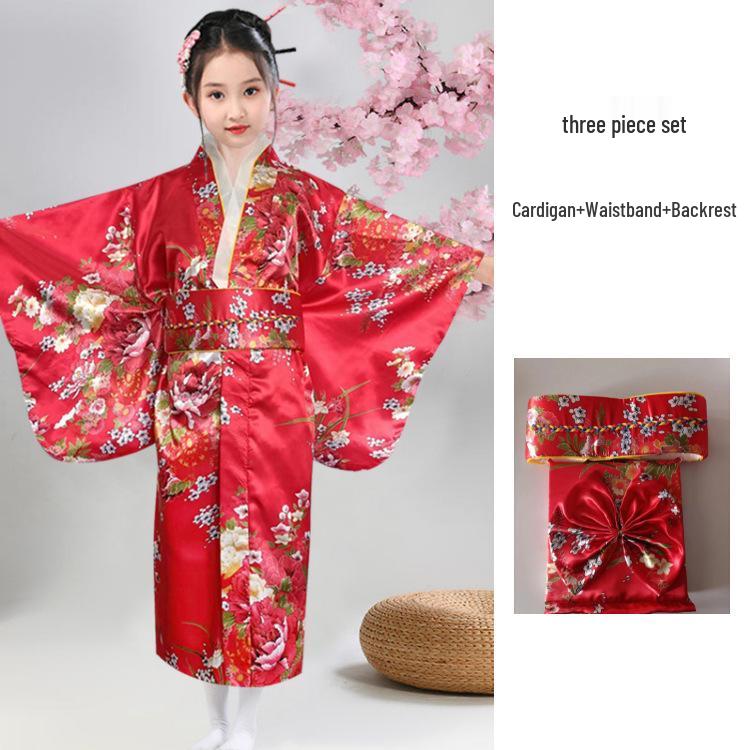 Children's Traditional Japanese Kimono Costume for Women's Cosplay, Performance & School Photo Dress