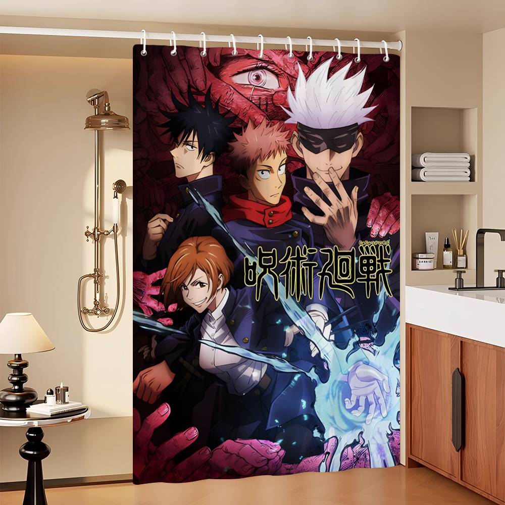 J-Jujutsues Japan Anime K-Kaisenes Waterproof Fabric Shower Curtain Bathroom Decoration Curtain Home Shower Curtain