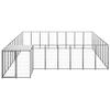 VidaXL Black Kennel 20.57 M² Steel Enclosure for Puppies Outdoor Dog Cage 3082228