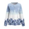 Women's Casual Fashion Floral Print Long Sleeve O-Neck Pullover Top Blouse