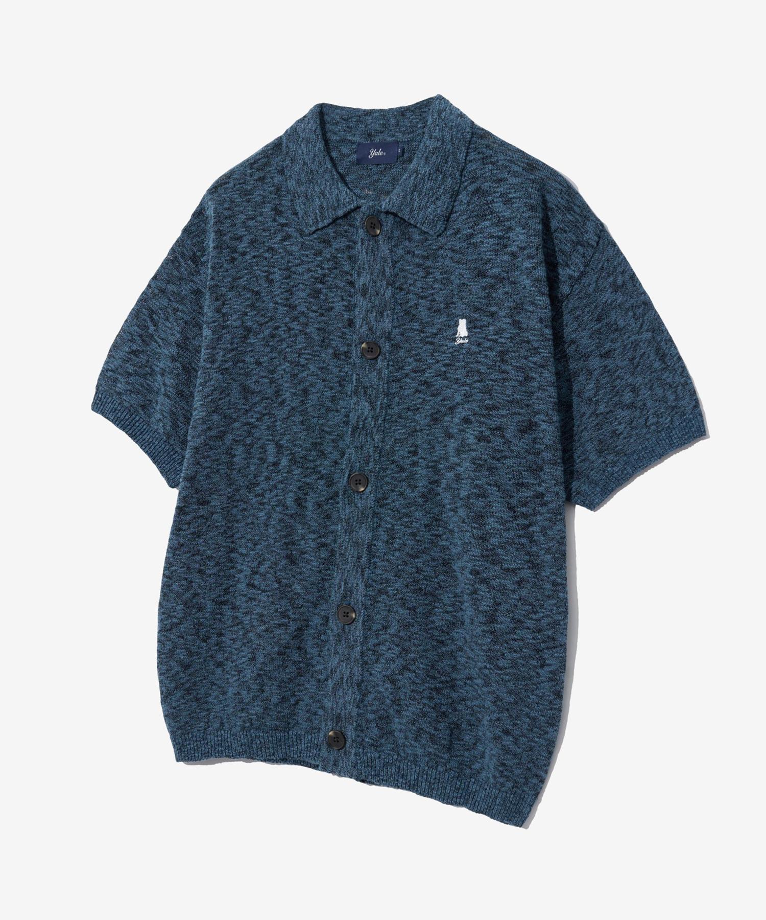 Yale Heather Short Sleeve Knit Shirt Heather Navy Navy/S