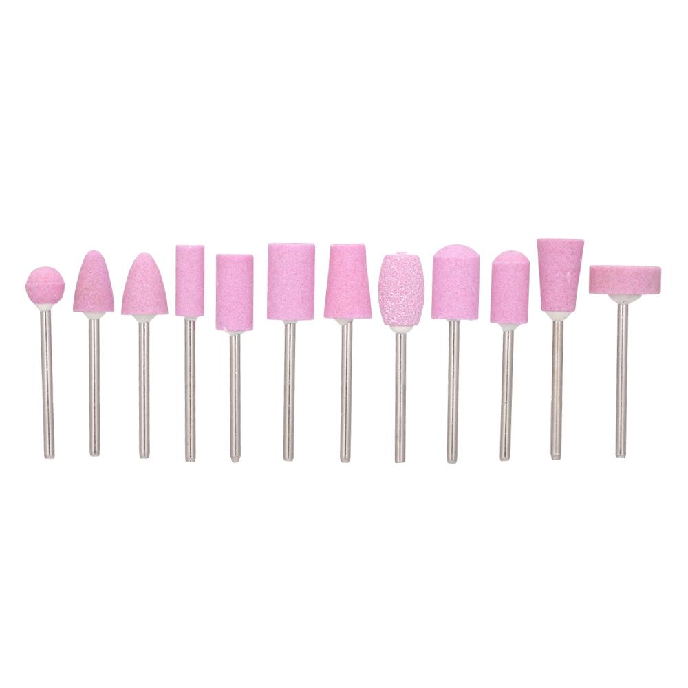 12PCS Quartz Nail Drill Bits Set Nail File Drill Replacement Bits Manicure Nail Art Tools