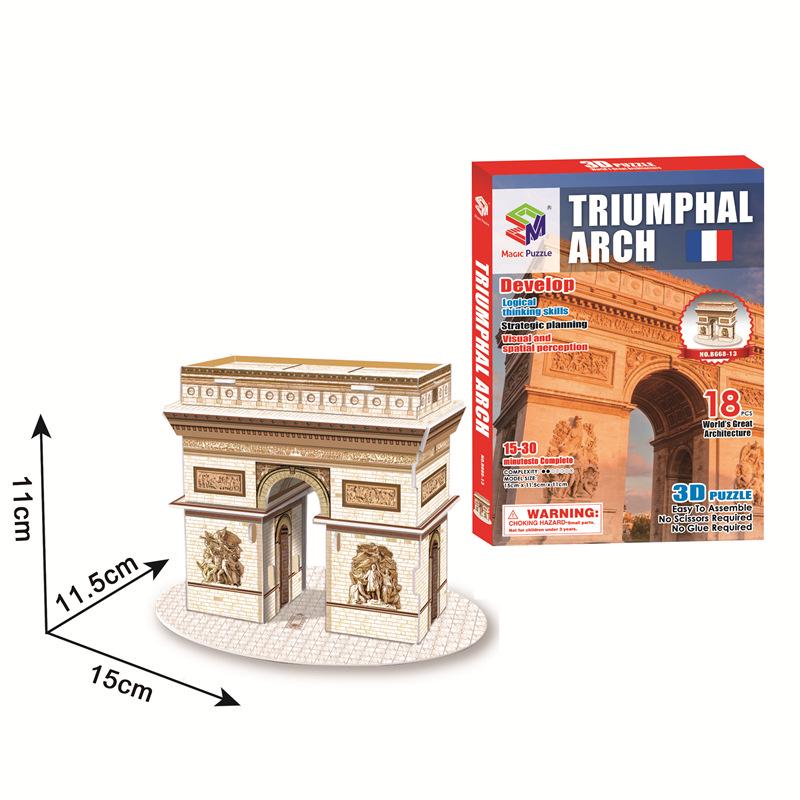 World Landmark 3D Puzzle Kit for Kids - Educational Paper Toy