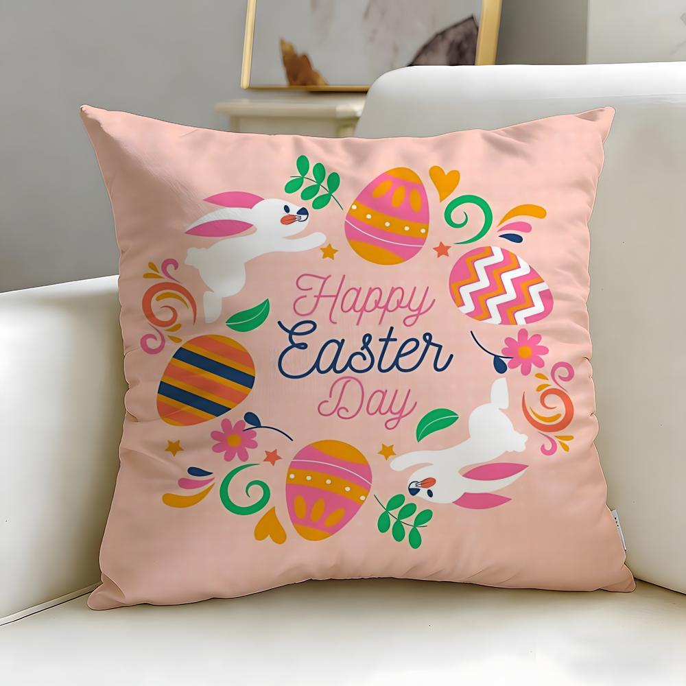 Holiday Easter Cushion Cover Soft & Easy-Wash Pillow Case – Versatile For Couch, Bed, Travel And Office