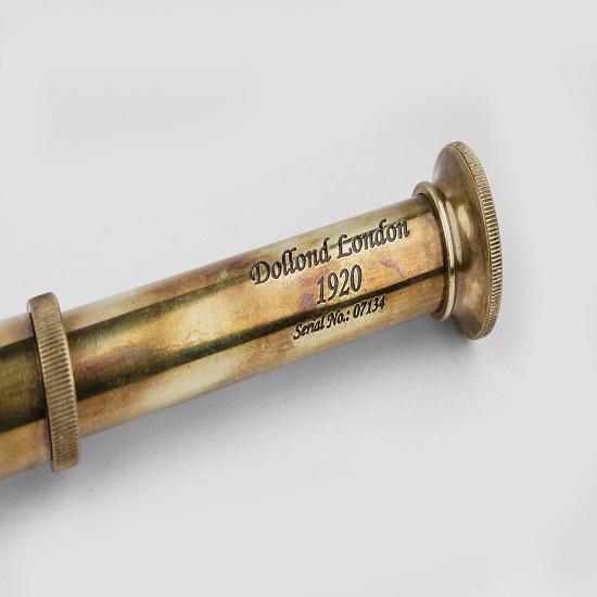 Funkcjonalny Teleskop Mosiężna Konstrukcja Optyka Szklana i Wysokie Powiększenie Wykończenie Kamuflażowe Długość 45,72 cm W Skórzanej Torbie