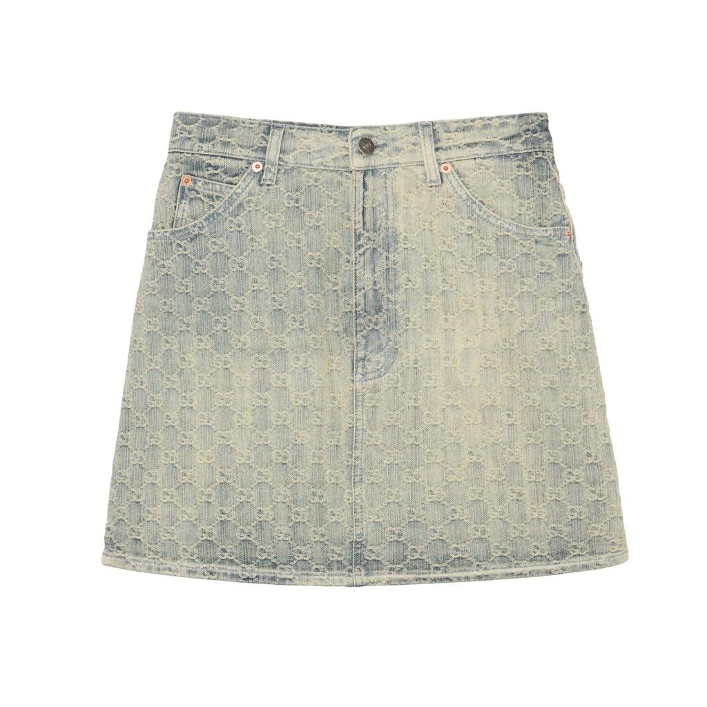 GUCCI SS22 Denim Short Skirts Women's Blue Black 678789-XDBOK-4692
