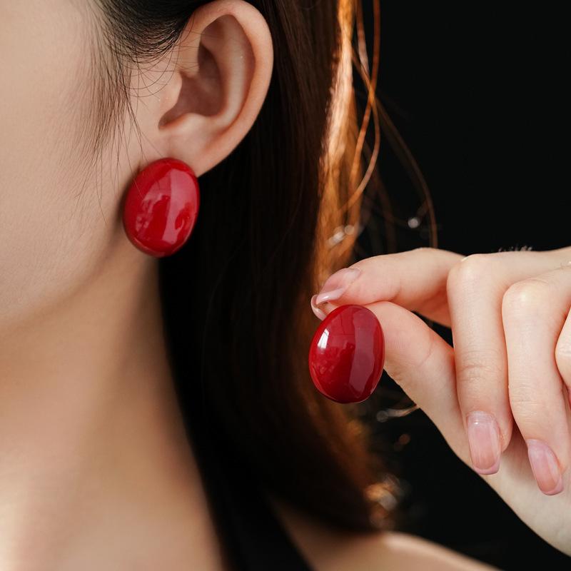 Silver Needle Diamond Teardrop Pendant Stud Earrings - Vintage Luxury Design