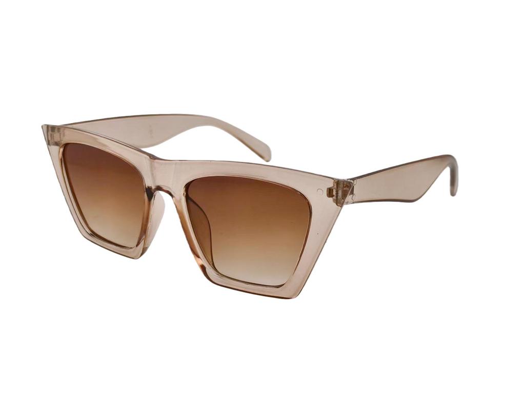 European & American Large Frame Cat Eye Sunglasses for Women – Transparent & Fashionable Sun Protection