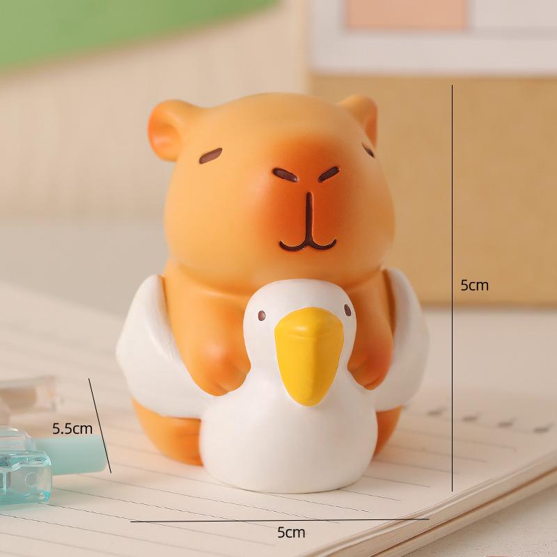 

Фигурка Капибала из смолы для рукоделия, украшение рабочего стола, ежедневная декомпрессия, небольшие украшения, подарки