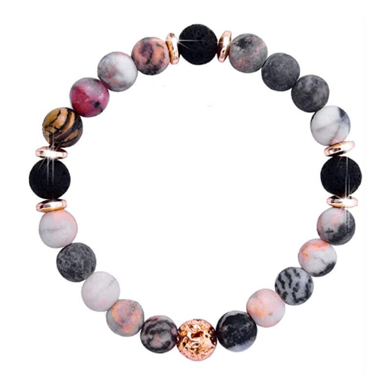 Introducing: Elegant Tiger Eye Stone Big Crown Bracelet with Agate Frosted Beads - European and American Fashion Statement Jewelry.
