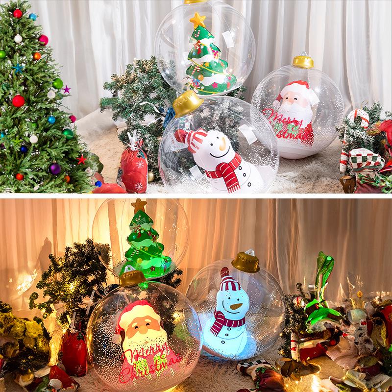 LED Inflatable Christmas Decoration Ball - Lighted Yard Balloon Atmosphere Light PVC