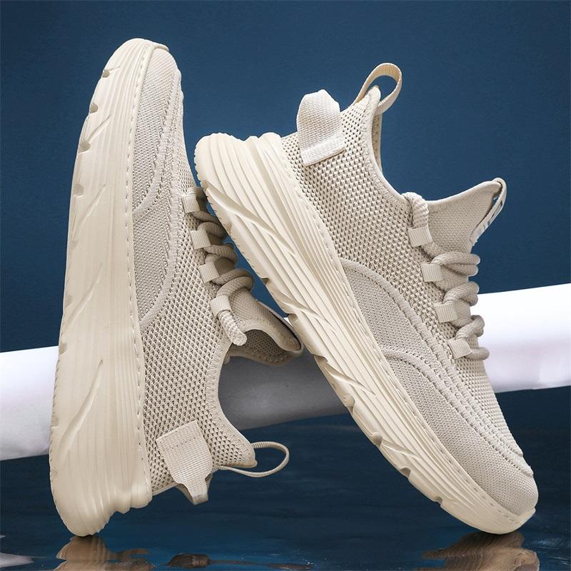 Fashion Black 2025 New Breathable Flying Woven Men's Shoes Spring and Summer Leisure Sports Shoes Lightweight Men's Net Cloth Shoes