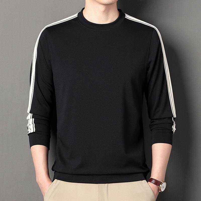 

Весна НОВЫЙ Свитер с круглым вырезом Мужская футболка с длинным рукавом Базовая рубашка Мужская весна и осень Новый повседневный 4XL