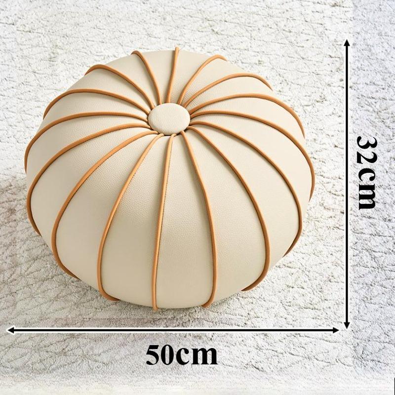 Leather Sofa Footrest Round Mobile Foot Stools Miniature Modern Shoe Changing Stool for Living Rooms Aesthetic Room Furniture