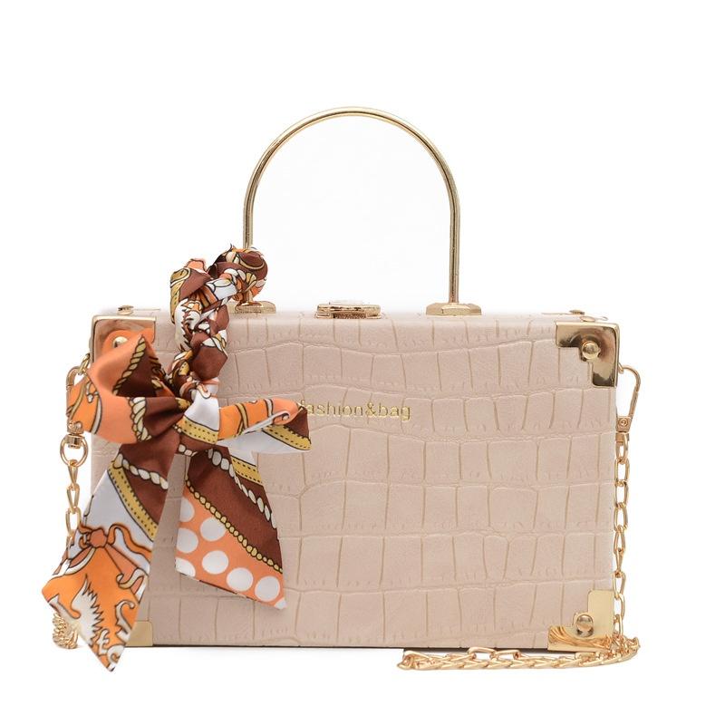 IELGY Women s bag portable casual square bag shoulder solid color chain Crossbody all-matching fashion
