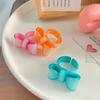 Simple Girls Casual Open Ring Jelly Color Fashion Jewelry Korean Style Ring Bow Ring Finger Ring
