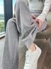 Thicke Loose High Waist Wide Leg Pants Winter Warm Solid Elegant Straight Pantalones Trousers Office Lady Casual Sweatpants New