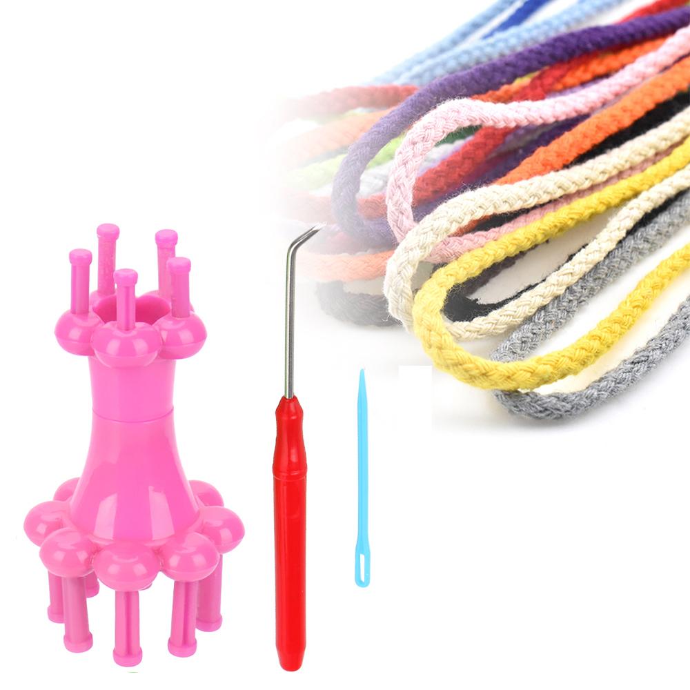 Knitter 1 Set DIY Weaving Tool Wool Rope Craft Tools Double Head Alternative Flower Arranger Knitting Doll Spool Loom