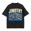 Jimothy Raccoon T Shirts Hip Hop Washed Short Sleeve Harajuku T-Shirt Cute Panda Novelty Men Women Tops Streetwear Printed Tees