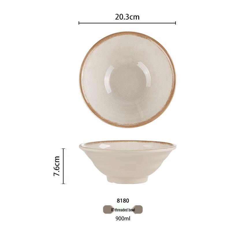 Commercial Melamine Threaded Rice Bowl Set