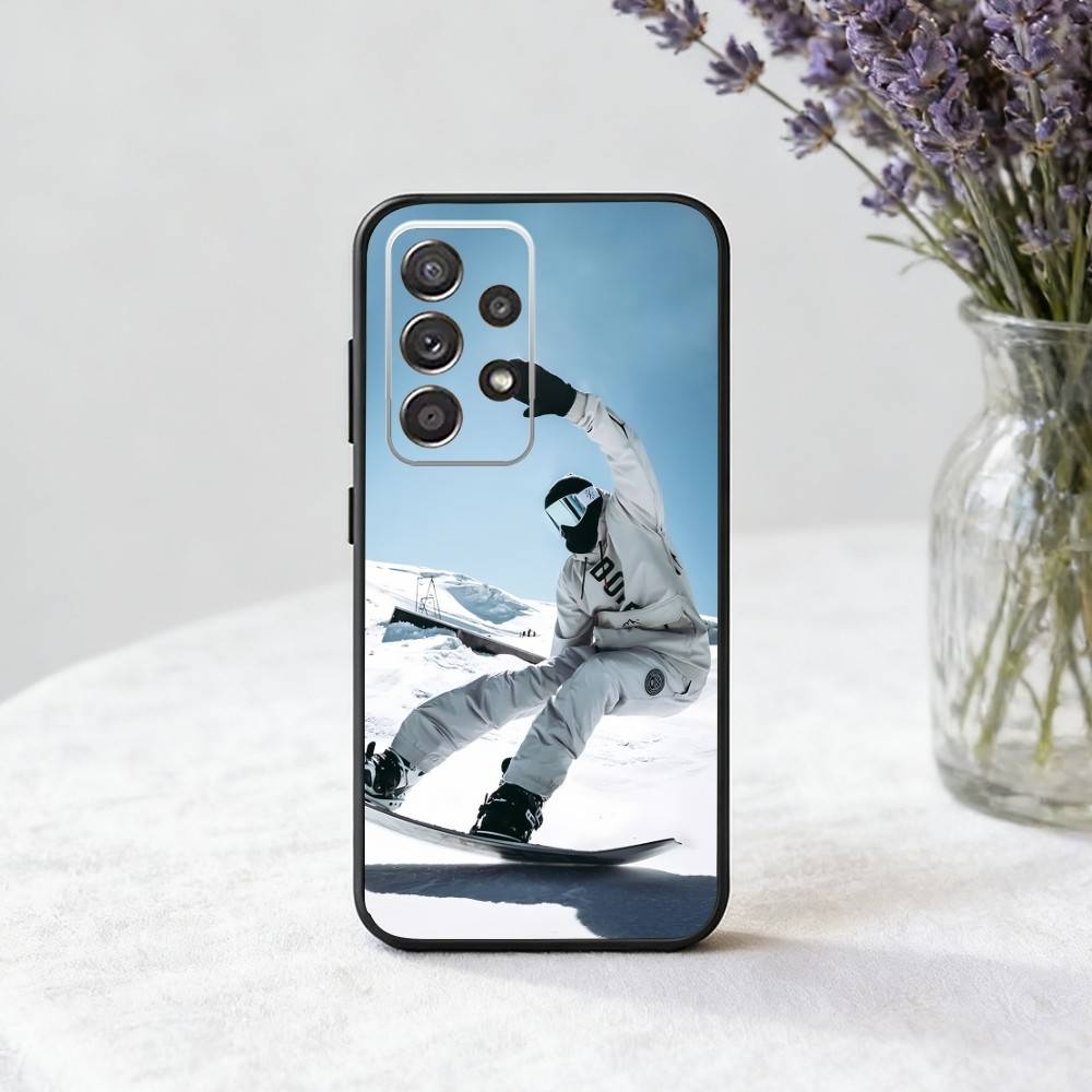 

Skiing Snow Snowboard Ski Phone Case For Samsung S25,S24,S21,S22,S23,S30,Ultra,S20,Plus,Fe,Note,5G Black Cover Samsung S20lite5G