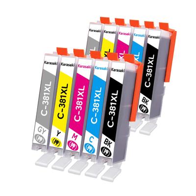 Compatible Canon Ink Cartridges Set for PIXMA Individually and Features a Remaining Ink Level BCI-381XL/380XL (BCI-381XL/380XL, BCI-381XLBK, C, M, Y,