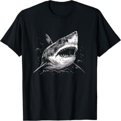 Scary Great White Simple Generic Shark with Big Teeth T-Shirt