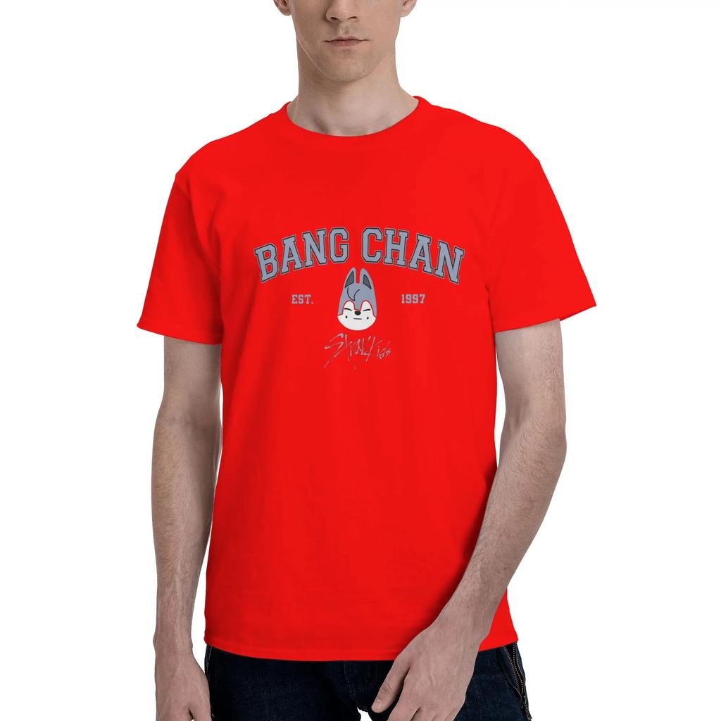 Bang Chan Men TShirt Oversized T Shirts Mens ONeck Cotton Tees Short Summer Male