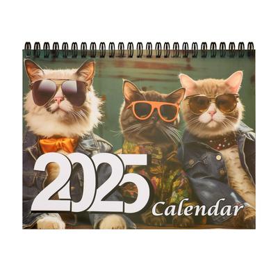 Calendar de masă Planificator lunar Imagine clară Colorat viu 2025 Calendar elegant pentru pisici pentru zi