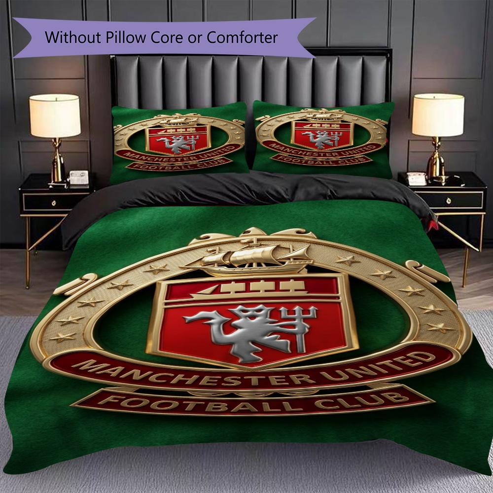 Biancheria da letto Manchester Glory (1 * copripiumino + 2 * federa, senza nucleo) Regalo di Natale e compleanno 2D Piatto Morbido e confortevole