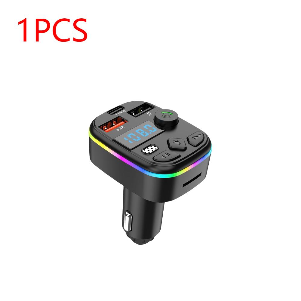 Digital Display Car MP3 Player Hands-free Bluetooth 5.3 FM Transmitter Car Cigarette Lighter Adapter USB C Car FM Transmitter