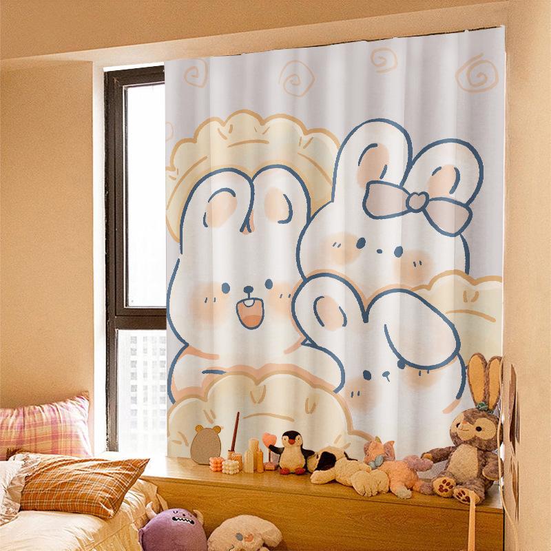 Velcro Curtains Are Easy To Install Without Punching Holes, Small Windows Are Blocked, Self-Adhesive Rental Rooms Are Short Pastoral