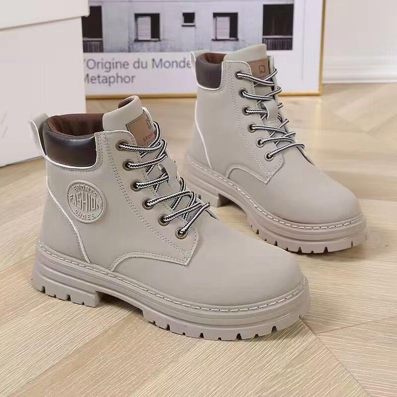 Rhubarb Boots Autumn Leather Martin Boots High-top Outdoor Tooling Casual Trendy Shoes Men