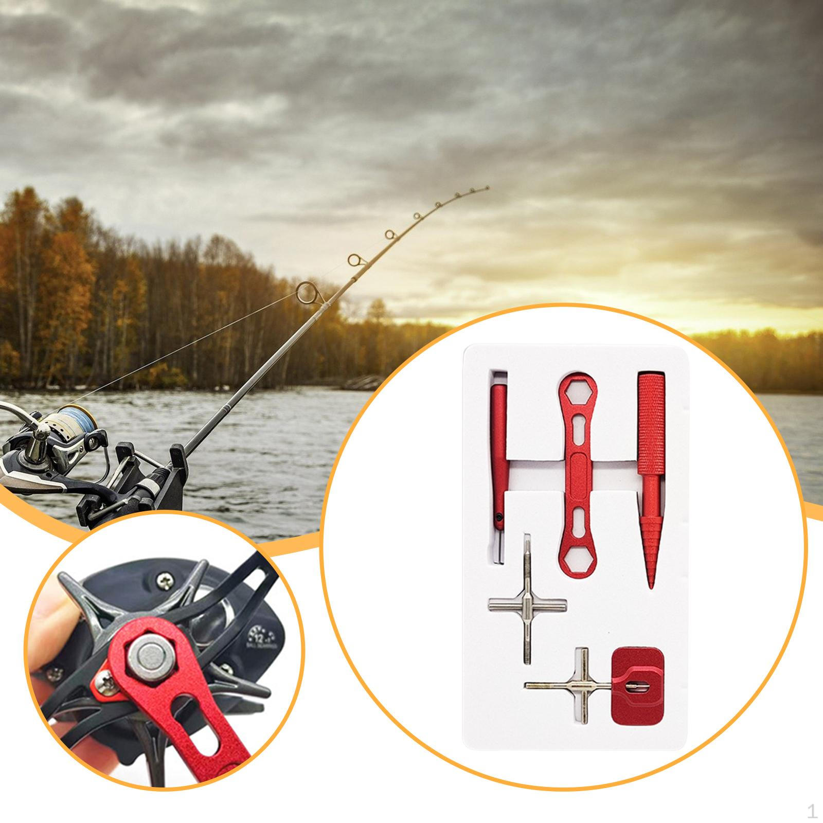 

Набор для обслуживания рыболовной катушки с инструментами для подшипников и съемником крышки красный